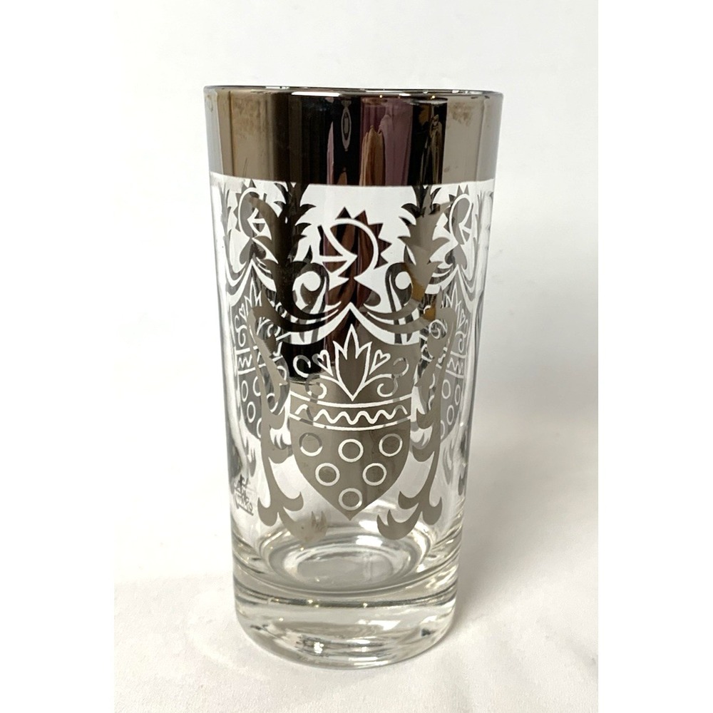 Vintage Kimiko‎ Silvercrest Knight Highball Glass Coat of Arms Barware